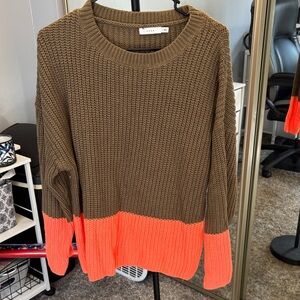 Women's Sweater - Brown and Orange